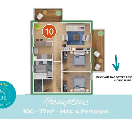 Hamptons 1 Og, Balkon, Tiefgarage アパート